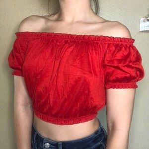 Off the shoulder crop top